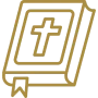 Gold outline Bible illustration